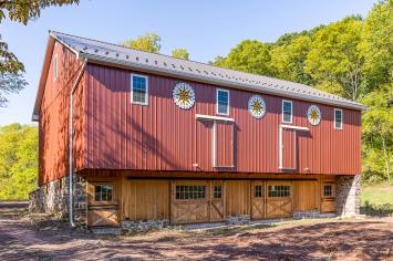 The beautifully restored barn
